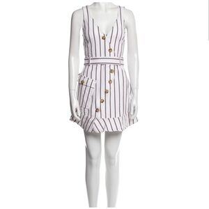 10 Crosby Derek Lam White and Purple Striped Mini Dress